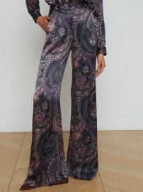 L39AGENCE - Pilar Wide-Leg Pant in Plum Multi Boute Paisley at L'Agence