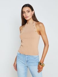 L39AGENCE - Rosemary Button Tank in Toffee at L'Agence