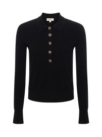 L39AGENCE - Sterling Long Sleeve Sweater in BlackJewel Button at L'Agence