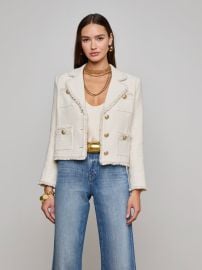 L39AGENCE - Sylvia Tweed Jacket in IvoryLight Gold at L'Agence