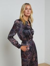 L39AGENCE - Tyler Silk Blouse in Plum Multi Boute Paisley at L'Agence