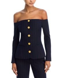 L39AGENCE Alice Off Shoulder Pinstripe Blazer Bloomingdale39s at Bloomingdales
