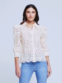 L39AGENCE Andrea Blouse in Pearl at L'Agence