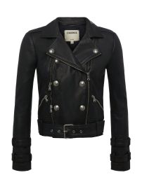 L39AGENCE Billie Belted Leather Jacket In Midnight at L'Agence