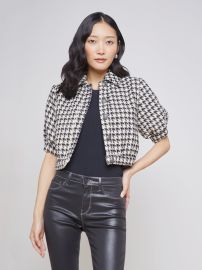 L39AGENCE Cove Tweed Jacket in LatteGreyBlack Houndstooth at L'Agence