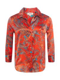 L39AGENCE Dani Blouse in Fire Red Multi Large Paisley at L'Agence