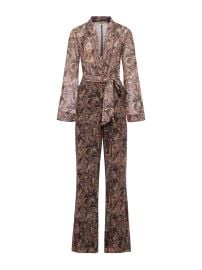 L39AGENCE Echo Jumpsuit In Brown Multi Neutral Paisley at L'Agence