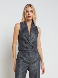 L39AGENCE Fable Vest in Grey Herringbone at L'Agence