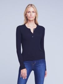 L39AGENCE Faith Long Sleeve Tee In Black at L'Agence