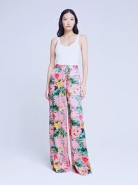 L39AGENCE Gavin Pant in Pink Blush Multi Tropical Floral at L'Agence