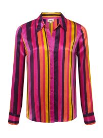 L39AGENCE Hailie Blouse In Pink Multi Stripe at L'Agence