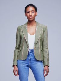 L39AGENCE Jennah Blazer in Olive Multi at L'Agence