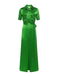 L39AGENCE Klement Shirt Dress in Bright Green at L'Agence