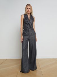 L39AGENCE Pilar Pant in Grey Herringbone at L'Agence