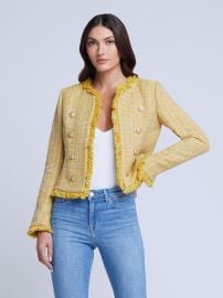 L39AGENCE Tinlee Tweed Blazer in Yellow Multi Tweed at L'Agence