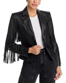L39AGENCE Vashti Leather Fringe Trim Blazer Bloomingdale39s at Bloomingdales