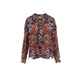 L39Agence - Giselle Black Multicolor Print Silk Blouse at Mitchells