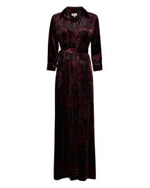 L39Agence Cameron Maxi Velvet Shirt Dress reg at Intermix