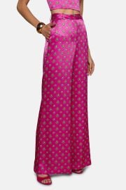 L39Agence Pilar Silk Wide-Leg Pant FuchsiaTurquoise Southwestern Geo blueandcream at Blue & Cream