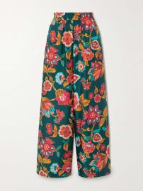 LA DOUBLEJ Floral-print silk-twill wide-leg pants NET-A-PORTER at Net a Porter