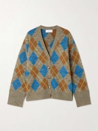 LA LIGNE Hamish argyle wool and cashmere-blend cardigan at Net a Porter
