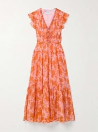 LA LIGNE Olympia pintucked ruffled floral-print silk-chiffon midi dress NET-A-PORTER at Net a Porter