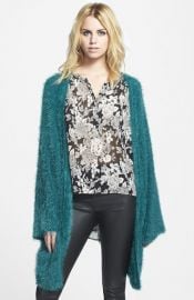 LA List Eyelash Open Front Cardigan at Nordstrom