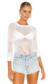 LA Made Luna Mesh Pullover in Soft White from Revolve com at Revolve