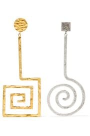 LA SPIRALE GOLD AND SILVER-TONE EARRINGS at Net A Porter