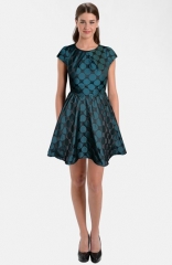 LABEL by five twelve Jacquard Taffeta Fit andamp Flare Dress at Nordstrom