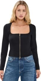 LAGENCE Ainslee Scoop Neck Top Black 10 at Shopbop
