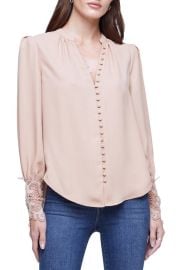 LAGENCE Ava Lace Cuff Button-Up Blouse at Nordstrom