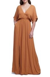 LAGENCE Belina Metallic Surplice Maxi Dress at Nordstrom