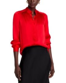 LAGENCE Bianca Silk Banded Collar Blouse Bloomingdales at Bloomingdales