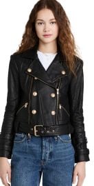 LAGENCE Billie Belted Leather Jacket at Shopbop