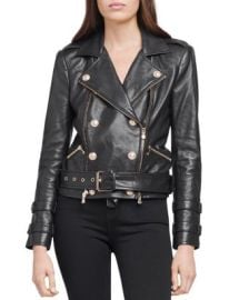 LAGENCE Billie Belted Leather Jacket Bloomingdales at Bloomingdales