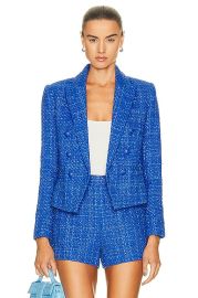 LAGENCE Brooke Crop Blazer in Twilight Blue FWRD at FWRD