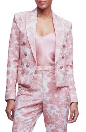 LAGENCE Brooke Double Breasted Print Crop Blazer at Nordstrom