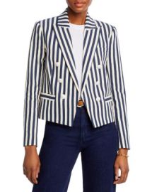 LAGENCE Brooke Striped Cropped Blazer Bloomingdales at Bloomingdales