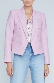 LAGENCE Brooke Texture Double Breasted Crop Blazer at Nordstrom