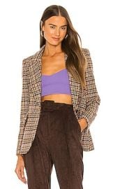 LAGENCE Chamberlain Blazer in Tan Multi Twill Plaid at Revolve