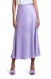 LAGENCE Clarisa Bias Cut Satin Skirt in Lavender  at Nordstrom