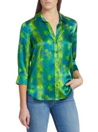 LAGENCE Dani Amazon Silk Blouse on SALE at Saks Off 5th