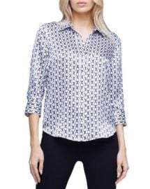 LAGENCE Dani Chain Print Silk Blouse Bloomingdales at Bloomingdales