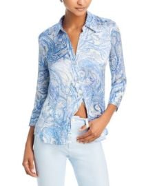 LAGENCE Dani Paisley Print Button Front Silk Shirt Bloomingdales at Bloomingdales