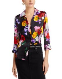 LAGENCE Dani Printed Silk Button Up Shirt Bloomingdales at Bloomingdales