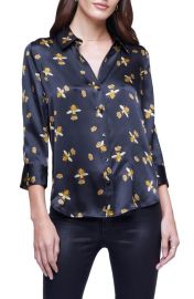 LAGENCE Dani Silk Button-Up Blouse at Nordstrom