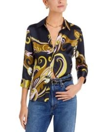 LAGENCE Dani Silk Button Up Shirt Bloomingdales at Bloomingdales