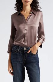 LAGENCE Dani Silk Charmeuse Blouse in Electric Blue at Nordstrom