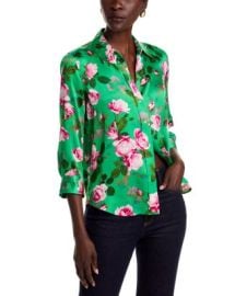 LAGENCE Dani Three Quarter Sleeve Silk Blouse Bloomingdales at Bloomingdales
